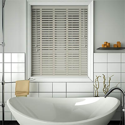 Silver Grey Wooden Blinds with Solis Tapes